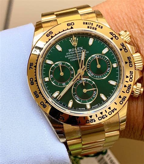 rolex green gold|gold rolex with green dial.